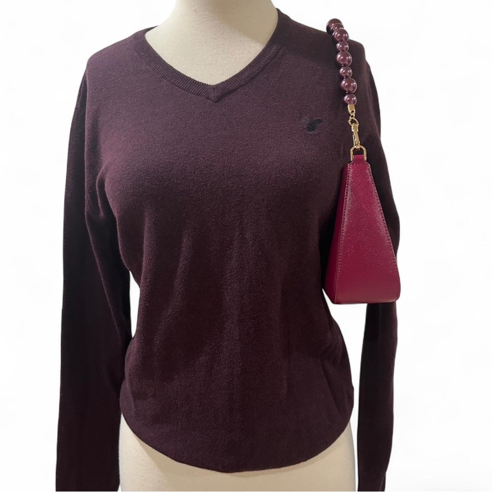 American Eagle Outfitters Deep Purple Long Sleeve Top